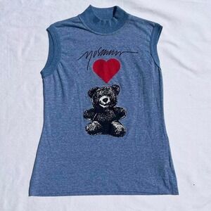 Y2K moschino jeans teddy bear tank top size 42